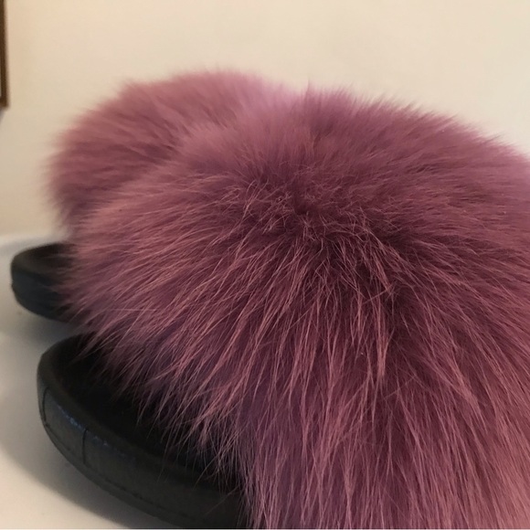 Real Fox Fur Slides Size 9 - Picture 2 of 9